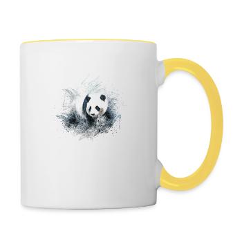 Panda - Mug contrasté - blanc/jaune - Droite