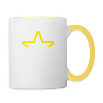 star symbol star icon - Contrasting Mug - white/yellow - Right
