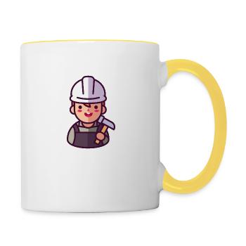 Bauarbeiter - Tasse zweifarbig - Weiß/Gelb - Rechts