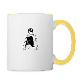 Glam girl - Contrasting Mug - white/yellow - Right