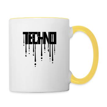 Drops of graffiti techno - Contrasting Mug - white/yellow - Right