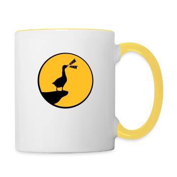 Wolf Gans Honk goose - Tasse zweifarbig - Weiß/Gelb - Rechts