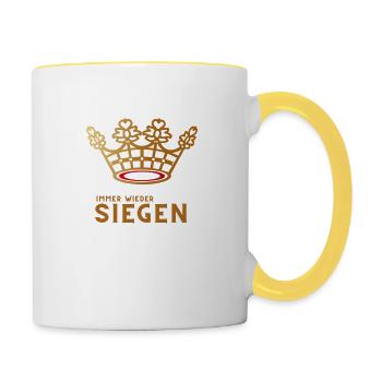 Siegen - immer wieder Siegen - Siegerland Krönchen - Tasse zweifarbig - Weiß/Gelb - Rechts