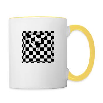 Game board checkered - Contrasting Mug - white/yellow - Right
