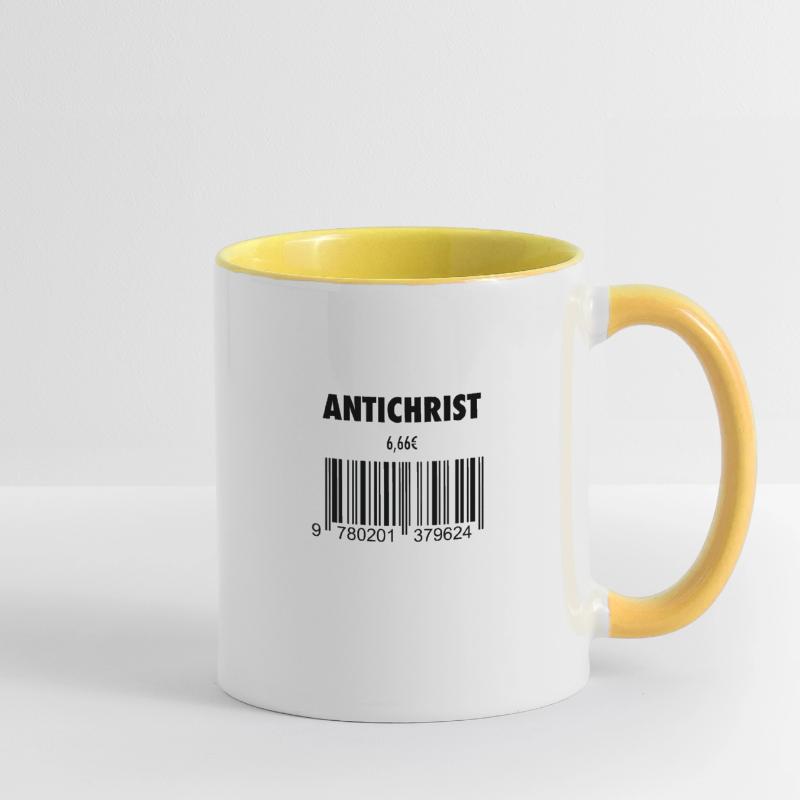 devil antichrist 666 barcode roast satan hell Contrasting Mug