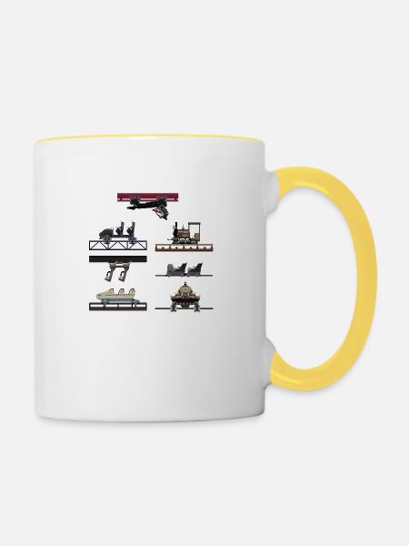 Phantasialand Achterbahnwagen - Tasse zweifarbig - Weiß/Gelb