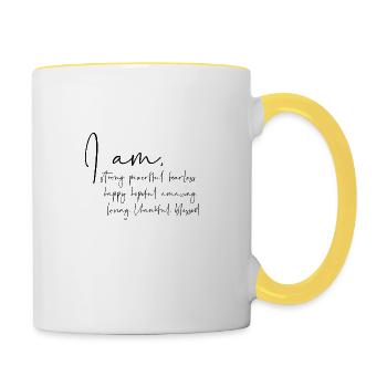 I am - Contrasting Mug - white/yellow - Right