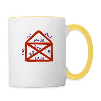 This is St. Nicholas' house - Contrasting Mug - white/yellow - Right