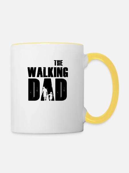 The walking Dad - Tasse zweifarbig - Weiß/Gelb