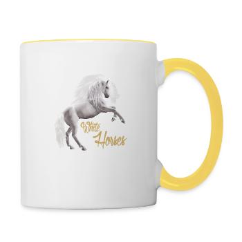 White horse - Contrasting Mug - white/yellow - Right