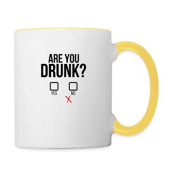 Es-tu ivre? - Mug contrasté - blanc/jaune - Droite