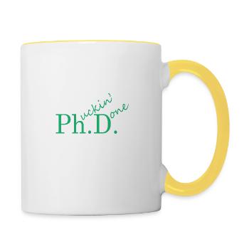 Doctoral Thesis Phd Degree Gift - Contrasting Mug - white/yellow - Right