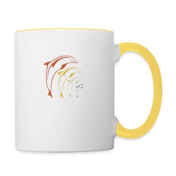 Dolphins - Contrasting Mug - white/yellow - Right