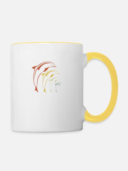 Delphine - Tasse zweifarbig - Weiß/Gelb