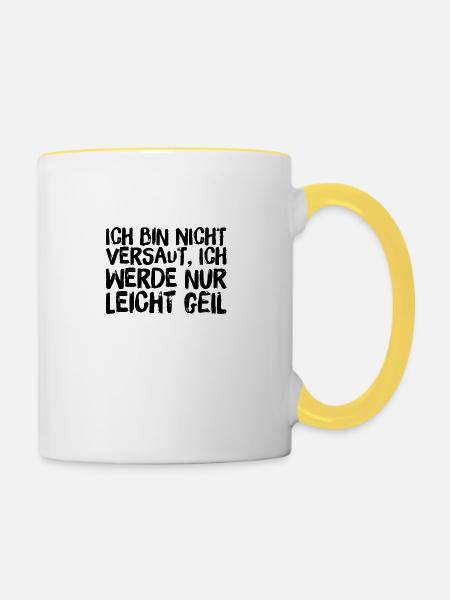 ich bin nicht versaut - Tasse zweifarbig - Weiß/Gelb