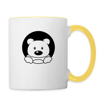 Hole Teddy Bear - Contrasting Mug - white/yellow - Right