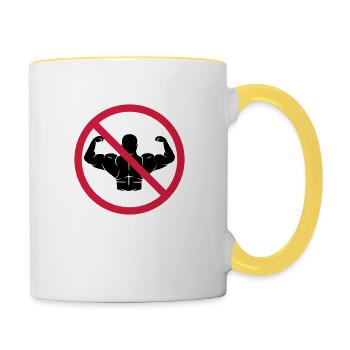 Pas de bouclier musculaire - Mug contrasté - blanc/jaune - Droite