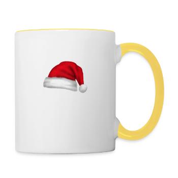 chapeau de père Noël - Mug contrasté - blanc/jaune - Droite