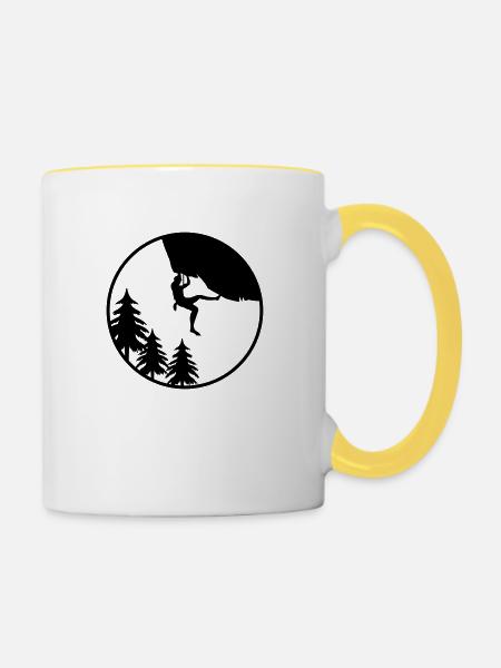 climbing natur - Tasse zweifarbig - Weiß/Gelb