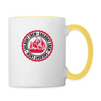 Stempel Sailboat Crew - Tasse zweifarbig - Weiß/Gelb - Rechts