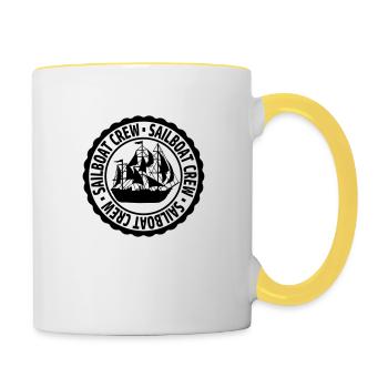 Sailboat Crew Stempel - Tasse zweifarbig - Weiß/Gelb - Rechts