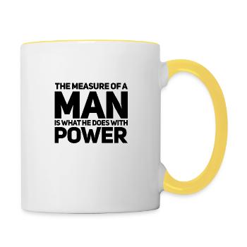 Maß eines Mannes - Tasse zweifarbig - Weiß/Gelb - Rechts