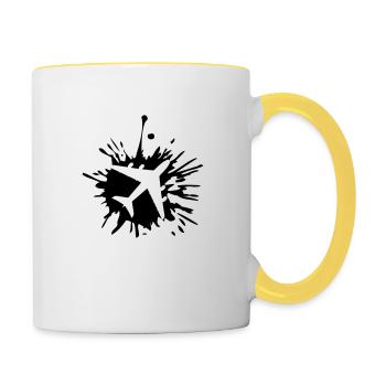 Drops airplane blobs - Contrasting Mug - white/yellow - Right