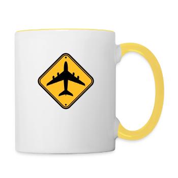 Shield Airplane Zone - Contrasting Mug - white/yellow - Right