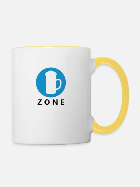 Bier zone - Tasse zweifarbig - Weiß/Gelb