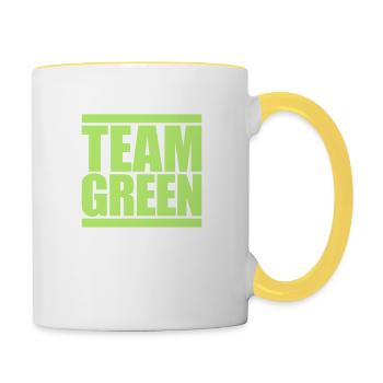 Logo Team Green - Contrasting Mug - white/yellow - Right