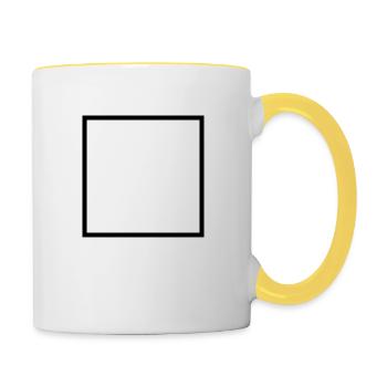 The Square! A minimalist, trendy design - Contrasting Mug - white/yellow - Right