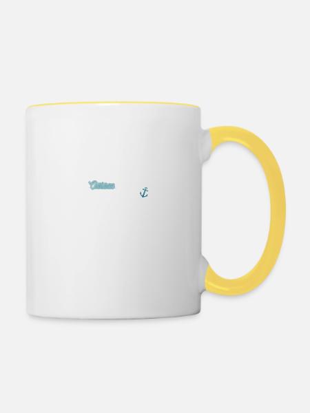Ostsee Anker - Tasse zweifarbig - Weiß/Gelb