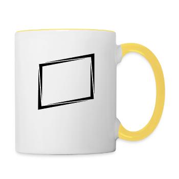 Shield rectangle frame - Contrasting Mug - white/yellow - Right