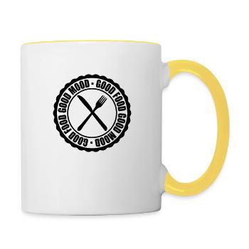 Round stamp Food - Contrasting Mug - white/yellow - Right