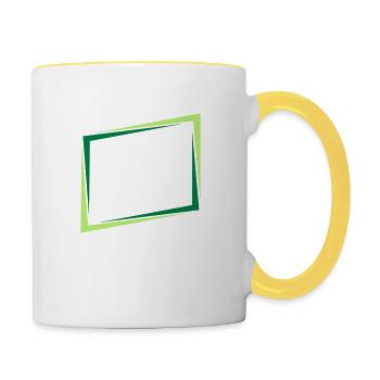 Rectangle frame sign - Contrasting Mug - white/yellow - Right