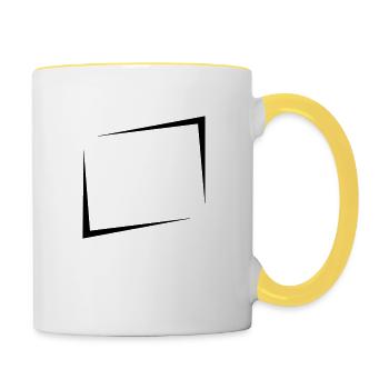 Rectangle de bouclier cool - Mug contrasté - blanc/jaune - Droite