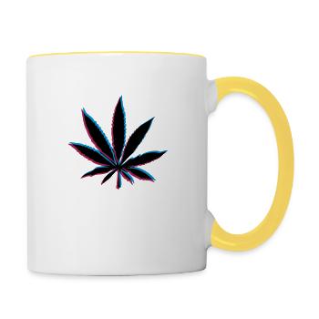 Effet de mauvaises herbes 3D - Mug contrasté - blanc/jaune - Droite