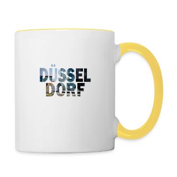 Ville de Düsseldorf - Mug contrasté - blanc/jaune - Droite
