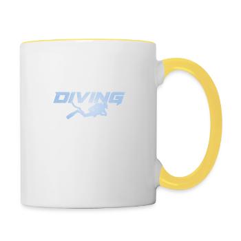Diving Logo Dive Scuba - Contrasting Mug - white/yellow - Right