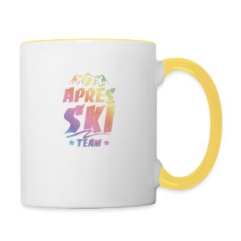 Apres Ski Saying Team Mountains - Contrasting Mug - white/yellow - Right