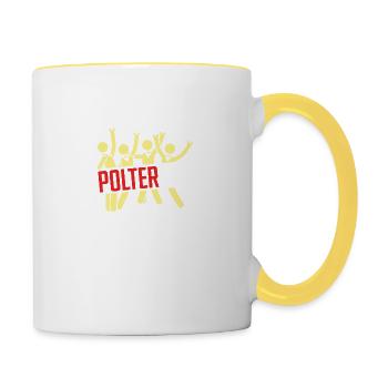 Polter Crew Polterabend Groom - Tasse zweifarbig - Weiß/Gelb - Rechts