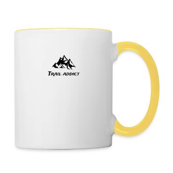 Trail addict - Mug contrasté - blanc/jaune - Droite