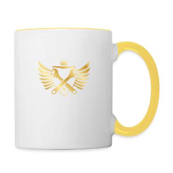 Clé artisanale blason or - Mug contrasté - blanc/jaune - Droite