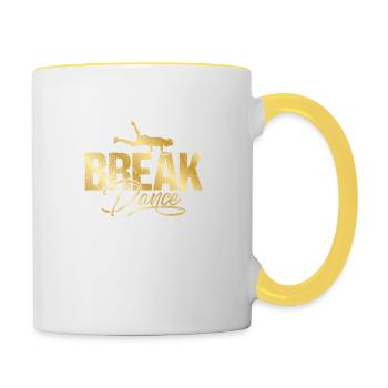 Breakdance Breakdancing Gold - Contrasting Mug - white/yellow - Right