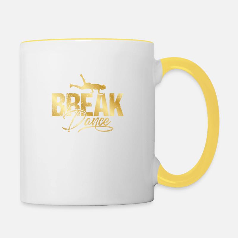 Breakdance Breakdance Or - Mug contrasté - blanc/jaune