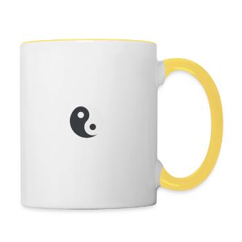 Tai Chi - Tasse zweifarbig - Weiß/Gelb - Rechts