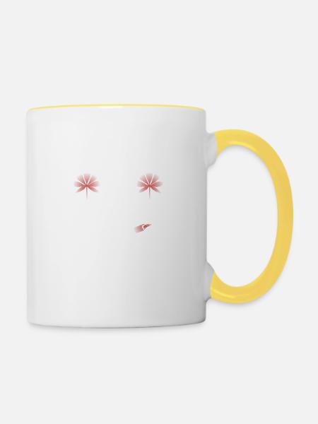 Hanfblatt - Tasse zweifarbig - Weiß/Gelb
