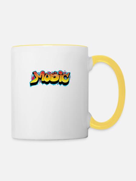 MUSIC - Tasse zweifarbig - Weiß/Gelb