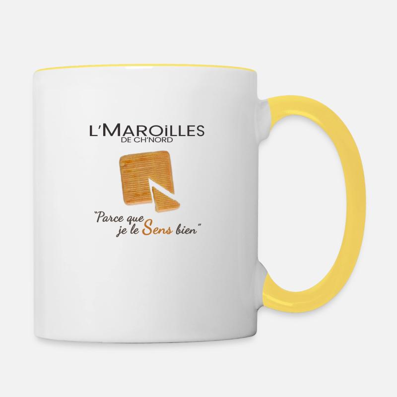 L' MAROILLES - Mug contrasté - blanc/jaune