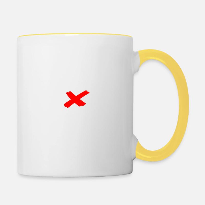 Pain au chocolat/chocolatine - Mug contrasté - blanc/jaune